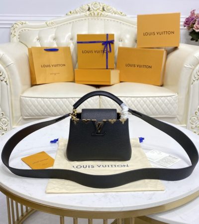 Replica Loius Vuitton Capucines Small Black - high-quality designer bag clone