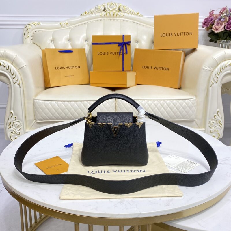 Replica Loius Vuitton Capucines Small Black - high-quality designer bag clone