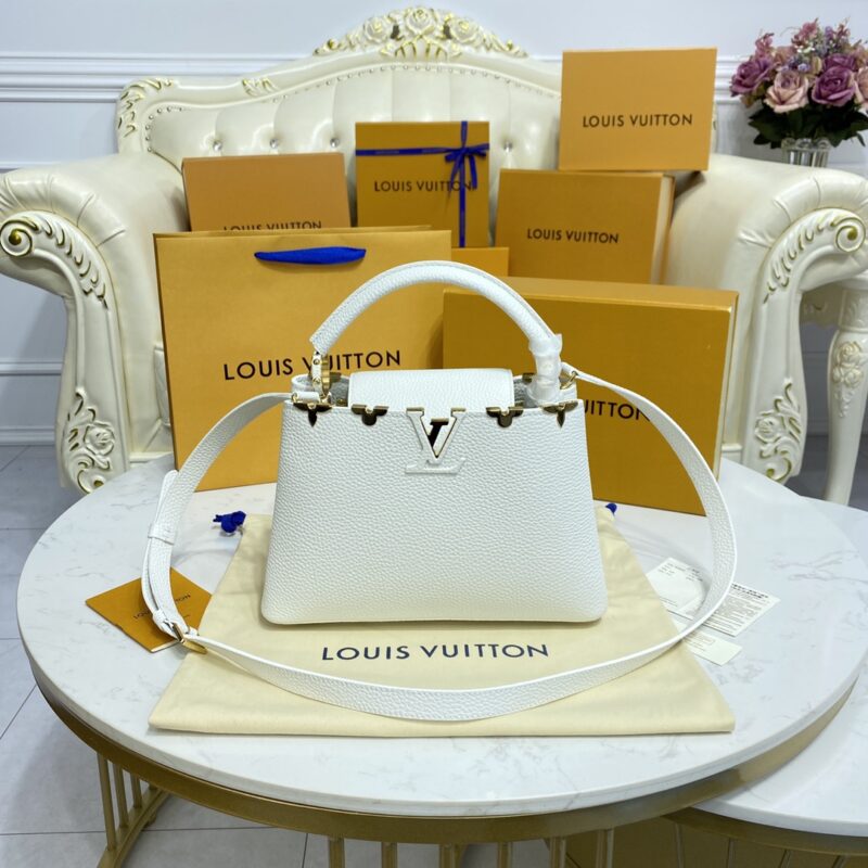 Replica Loius Vuitton Capucines White - ultra-realistic fake designer tote