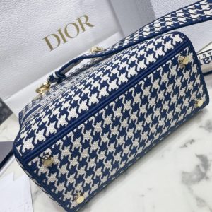 Replica Lady Dior Medium D-Lite Houndstooth Canvas 3 Replica Lady Dior Medium D-Lite Houndstooth Canvas - authentic-look luxury purse replica