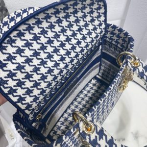 Replica Lady Dior Medium D-Lite Houndstooth Canvas 6 Replica Lady Dior Medium D-Lite Houndstooth Canvas - authentic-look luxury purse replica