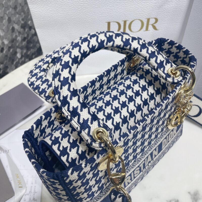Replica Lady Dior Medium D-Lite Houndstooth Canvas 8 Replica Lady Dior Medium D-Lite Houndstooth Canvas - top-rated replica designer bag