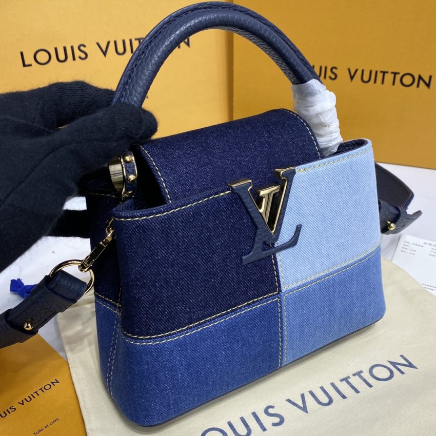 Replica Loius Vuitton Capucines Denim 2 Replica Loius Vuitton Capucines Denim - premium-grade designer purse dupe