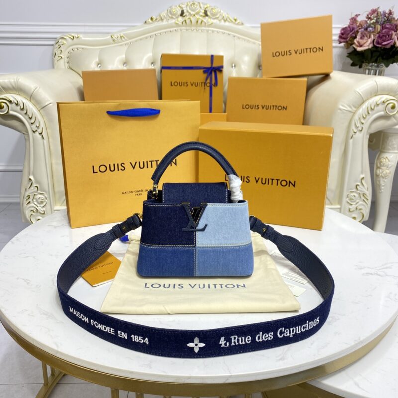 Replica Loius Vuitton Capucines Denim 1 Replica Loius Vuitton Capucines Denim - premium-grade designer purse dupe