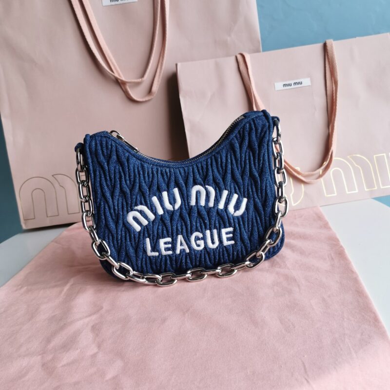 Replica Miu Miu Matelassé Denim Blue 2 Replica Miu Miu Matelassé Denim Blue - realistic designer-inspired fake bag