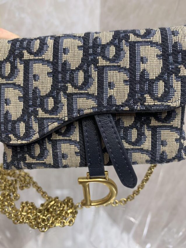 Replica Dior Saddle Pouch with Chain 2 Replica Dior Saddle Pouch with Chain - 1:1 designer replica handbag