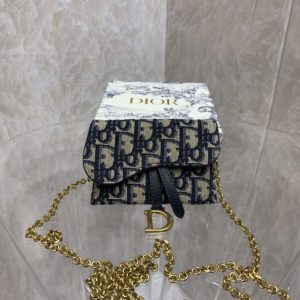 Replica Dior Saddle Pouch with Chain 1 Replica Dior Saddle Pouch with Chain - premium-grade designer purse dupe