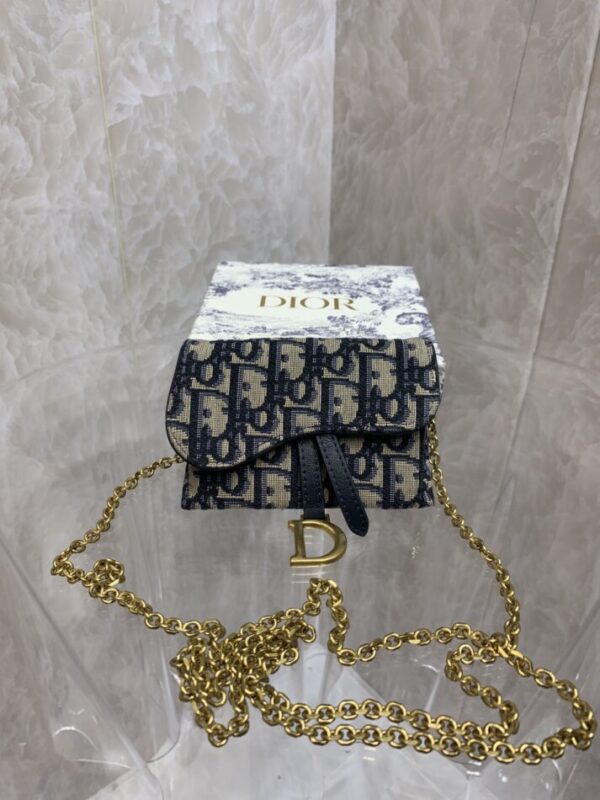 Replica Dior Saddle Pouch with Chain 1 Replica Dior Saddle Pouch with Chain - premium-grade designer purse dupe