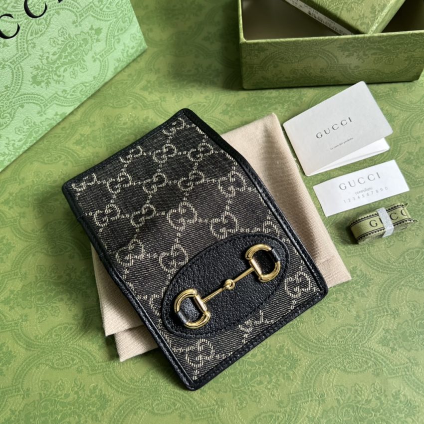 Replica Gucci Horsebit 1955 Wallet Black 6 Replica Gucci Horsebit 1955 Wallet Black - 1:1 designer replica handbag