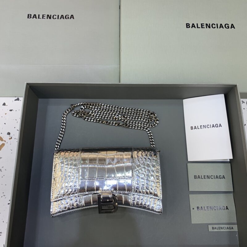 Replica Balenciaga Hourglass On Chain Silver 1 Replica Balenciaga Hourglass On Chain Silver - high-accuracy replica luxury purse