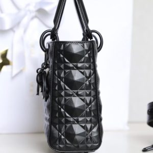 Replica Lady Dior Ultramatte Black Grid ABC 6 Replica Lady Dior Ultramatte Black Grid ABC - premium 1:1 fake handbag model