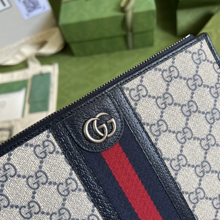 Replica Gucci Ophidia Web Clutch Blue - ultra-realistic fake designer tote
