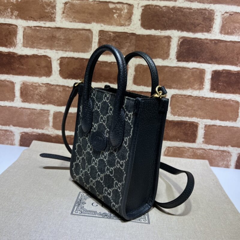 Replica Gucci Ophidia Mini Tote Bag Black Denim 7 Replica Gucci Ophidia Mini Tote Bag Black Denim - high-quality designer bag clone