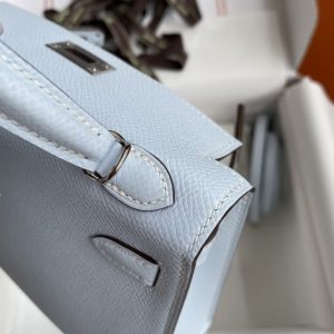 Replica Hermes Kelly Epsom Haze Blue - elite superclone designer purse
