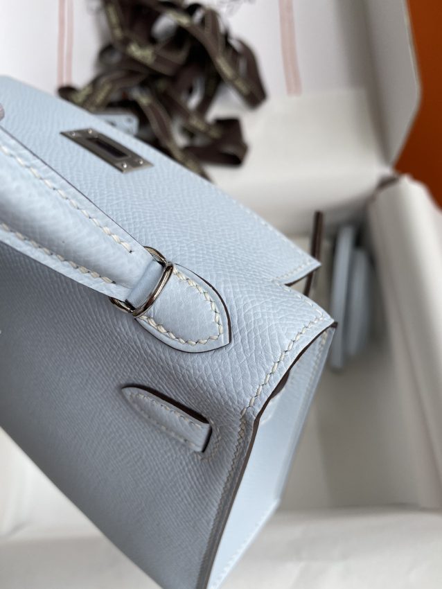 Replica Hermes Kelly Epsom Haze Blue - elite superclone designer purse