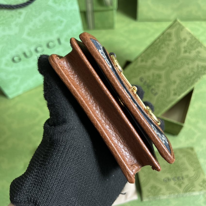 Replica Gucci Horsebit 1955 Wallet Denim Blue - 1:1 designer replica handbag
