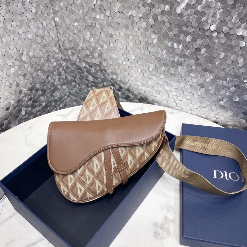 Replica Dior Saddle Bag Brown Triangle 1 Replica Dior Saddle Bag Brown Triangle - top-tier luxury replica shoulder bag