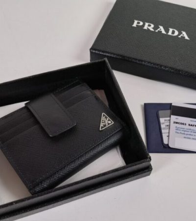 Replica Prada Saffiano Two Fold Wallet Silver - ultra-realistic fake designer tote