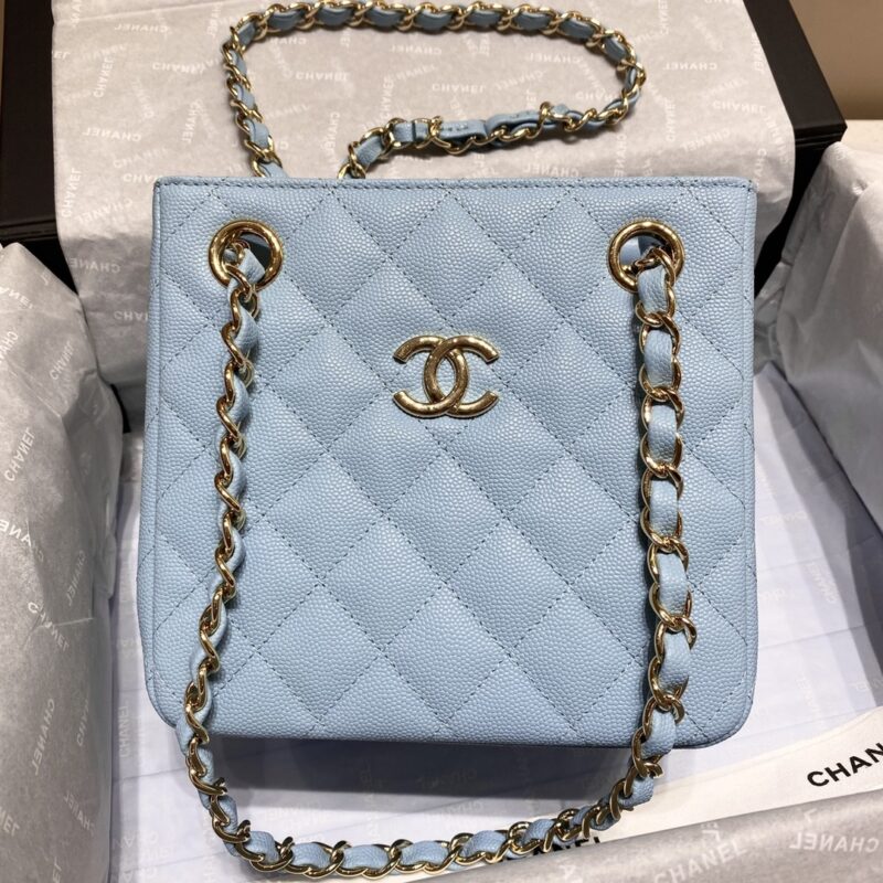 Replica CHANEL 22S Hubo Bag Light Blue 1 Replica CHANEL 22S Hubo Bag Light Blue - high-end fake designer purse