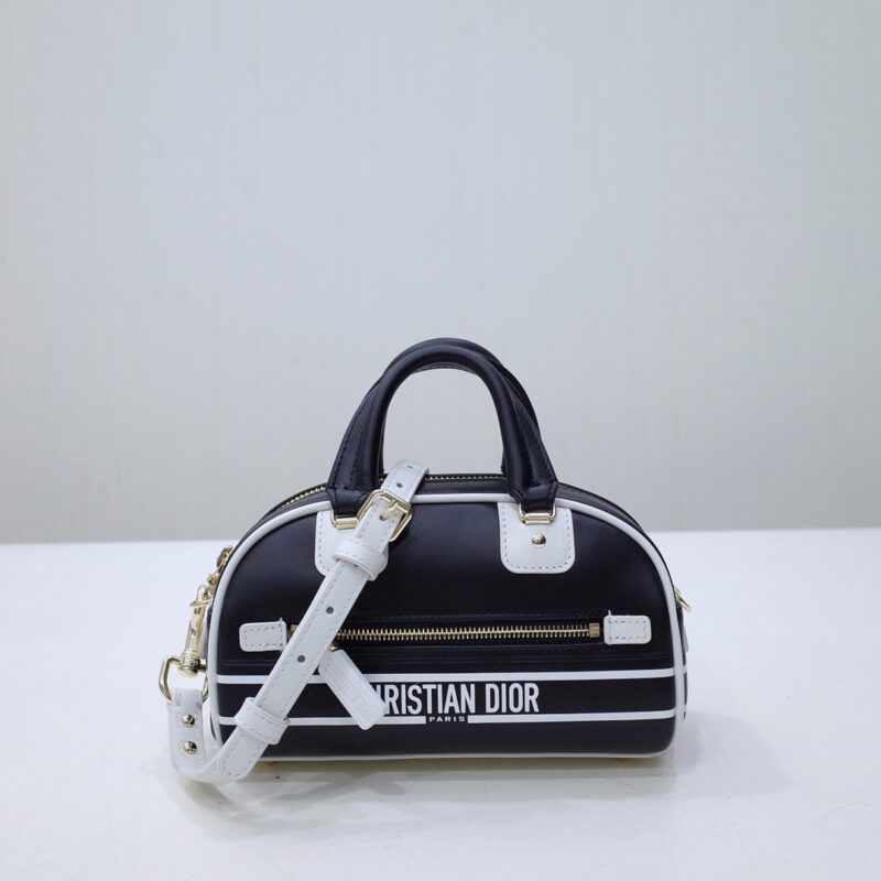 Replica Dior Vibe Zip Bowling Bag Black 1 Replica Dior Vibe Zip Bowling Bag Black - near-authentic luxury replica handbag