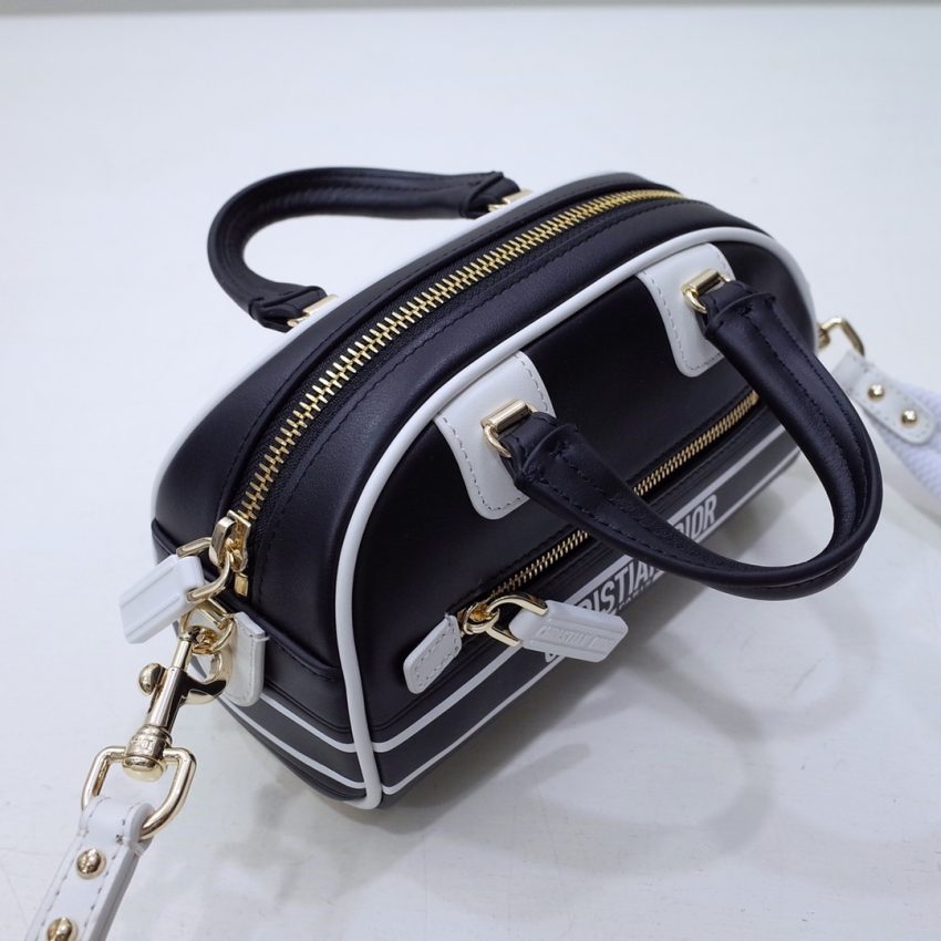 Replica Dior Vibe Zip Bowling Bag Black 4 Replica Dior Vibe Zip Bowling Bag Black - 1:1 designer replica handbag