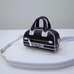 Replica Dior Vibe Zip Bowling Bag Black 8 Replica Dior Vibe Zip Bowling Bag Black - near-authentic luxury replica handbag