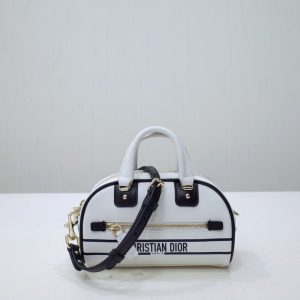 Replica Dior Vibe Zip Bowling Bag White 1 Replica Dior Vibe Zip Bowling Bag White - premium 1:1 fake handbag model