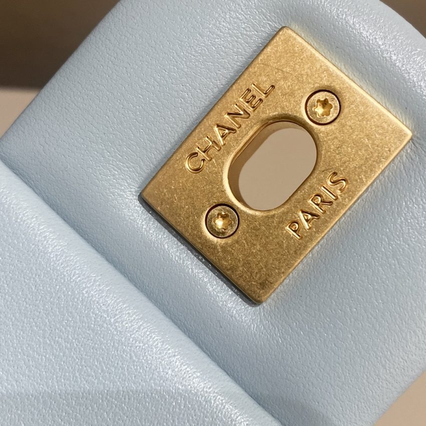 Replica CHANEL 22P Enamel Bag Light Blue 2 Replica CHANEL 22P Enamel Bag Light Blue - best quality luxury bag dupe