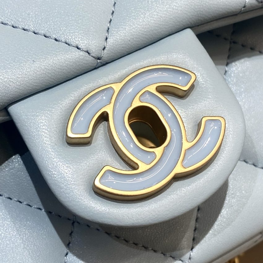 Replica CHANEL 22P Enamel Bag Light Blue 4 Replica CHANEL 22P Enamel Bag Light Blue - realistic designer-inspired fake bag
