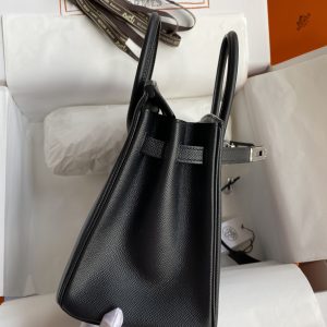 Replica Hermes Birkin Epsom Black Silver 7 Replica Hermes Birkin Epsom Black Silver - premium 1:1 fake handbag model