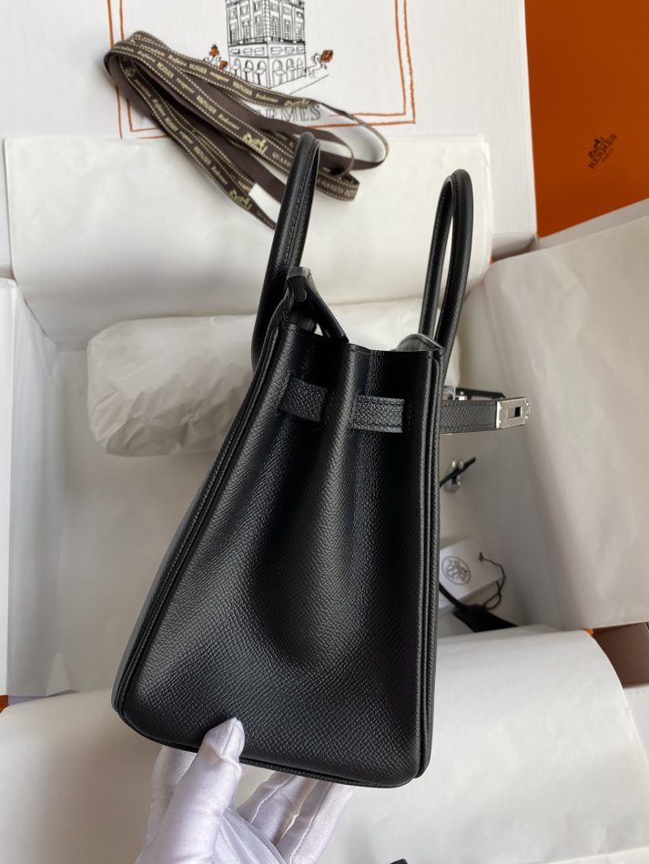 Replica Hermes Birkin Epsom Black Silver 7 Replica Hermes Birkin Epsom Black Silver - premium 1:1 fake handbag model