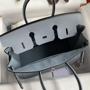 Replica Hermes Birkin Epsom Linen Blue Silver - high-quality designer bag clone