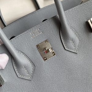 Replica Hermes Birkin Epsom Linen Blue Silver - ultra-realistic fake designer tote