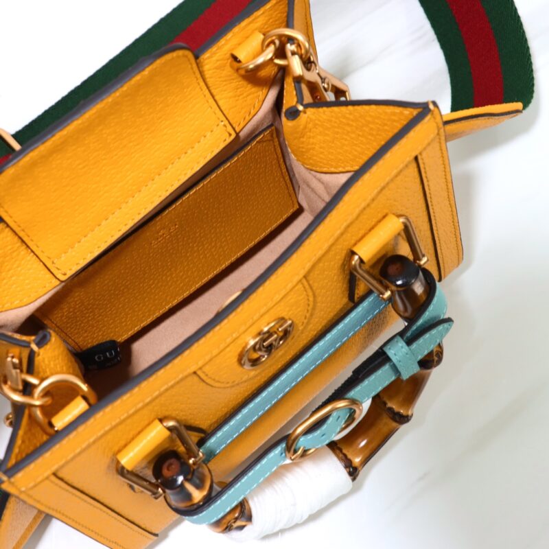 Replica Gucci Diana Small Tote Yellow - high-end fake designer purse