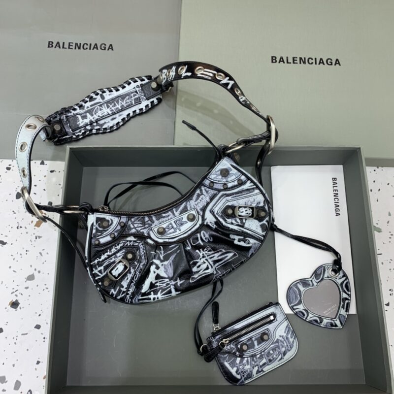Replica Balenciaga Le Cagole Graffiti Black 1 Replica Balenciaga Le Cagole Graffiti Black - ultra-realistic fake designer tote