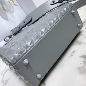 Replica Lady Dior Ultramatte Grey Grid ABC - premium-grade designer purse dupe