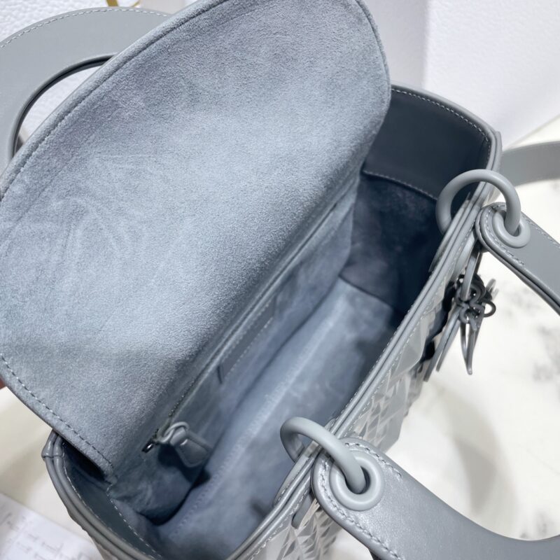 Replica Lady Dior Ultramatte Grey Grid ABC - premium 1:1 fake handbag model
