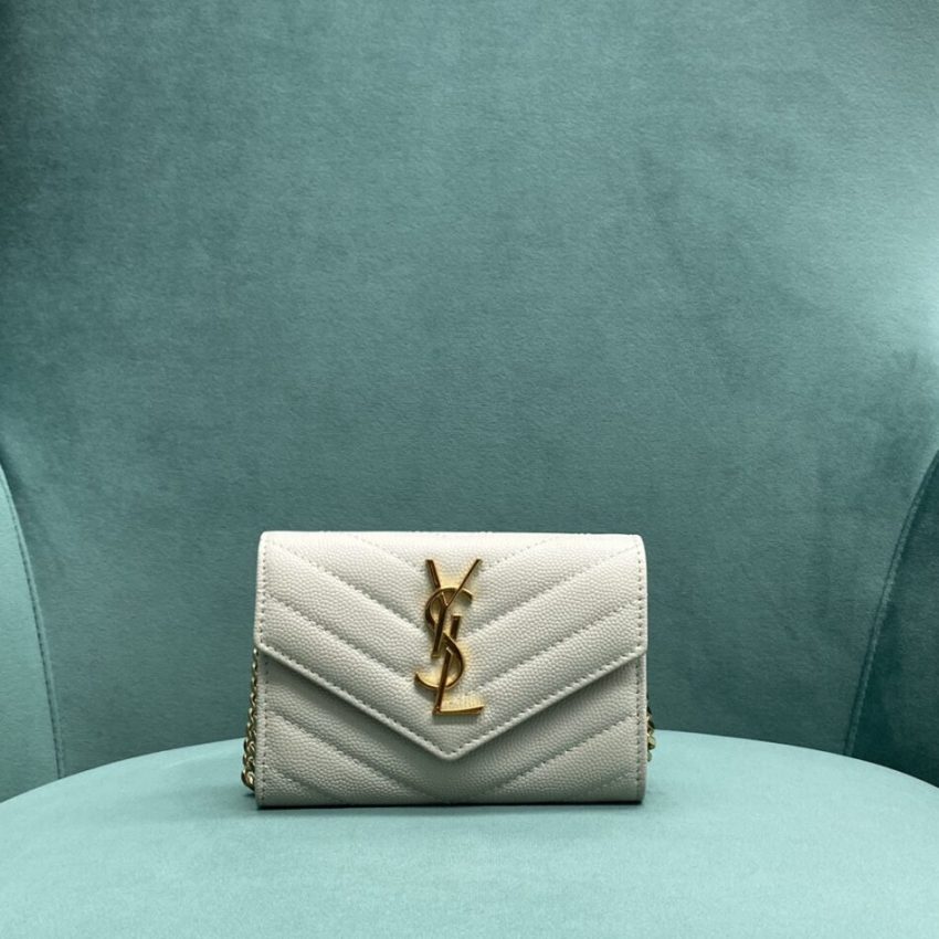 Replica Yves Saint Laurent Chain Wallet White 1 Replica Yves Saint Laurent Chain Wallet White - high-accuracy replica luxury purse