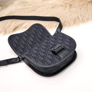 Replica Dior Mini Gallop Bag with Strap Black Canvas 2 Replica Dior Mini Gallop Bag with Strap Black Canvas - near-authentic luxury replica handbag
