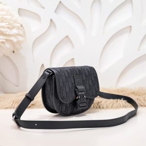 Replica Dior Mini Gallop Bag with Strap Black Canvas 7 Replica Dior Mini Gallop Bag with Strap Black Canvas - premium 1:1 fake handbag model