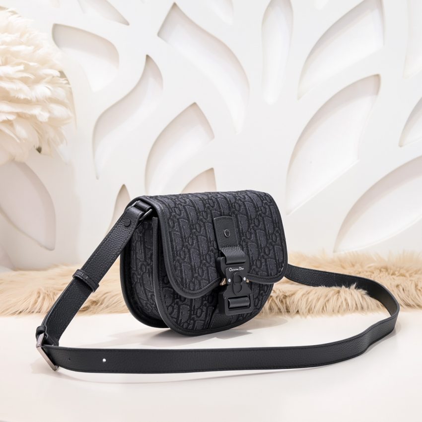 Replica Dior Mini Gallop Bag with Strap Black Canvas 7 Replica Dior Mini Gallop Bag with Strap Black Canvas - premium 1:1 fake handbag model