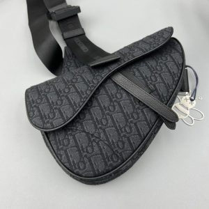 Replica Dior Saddle Bag Oblique Black 2 Replica Dior Saddle Bag Oblique Black - authentic-look luxury purse replica