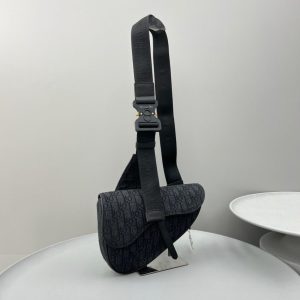 Replica Dior Saddle Bag Oblique Black 9 Replica Dior Saddle Bag Oblique Black - premium 1:1 fake handbag model