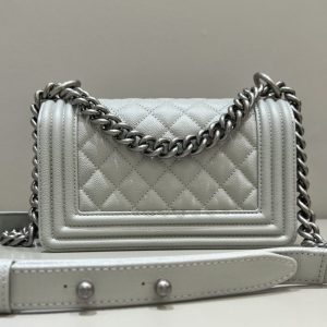 Replica CHANEL Le Boy Grey Silver 8 Replica CHANEL Le Boy Grey Silver - near-authentic luxury replica handbag