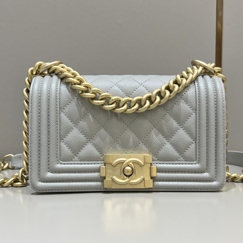 Replica CHANEL Le Boy Grey Gold 1 Replica CHANEL Le Boy Grey Gold - top-rated replica designer bag