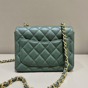 Replica CHANEL Classic Flap 17cm Green 4 Replica CHANEL Classic Flap 17cm Green - high-end fake designer purse