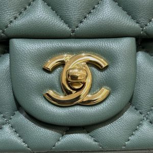 Replica CHANEL Classic Flap 17cm Green 7 Replica CHANEL Classic Flap 17cm Green - premium 1:1 fake handbag model