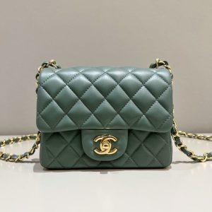 Replica CHANEL Classic Flap 17cm Green 1 Replica CHANEL Classic Flap 17cm Green - 1:1 designer replica handbag