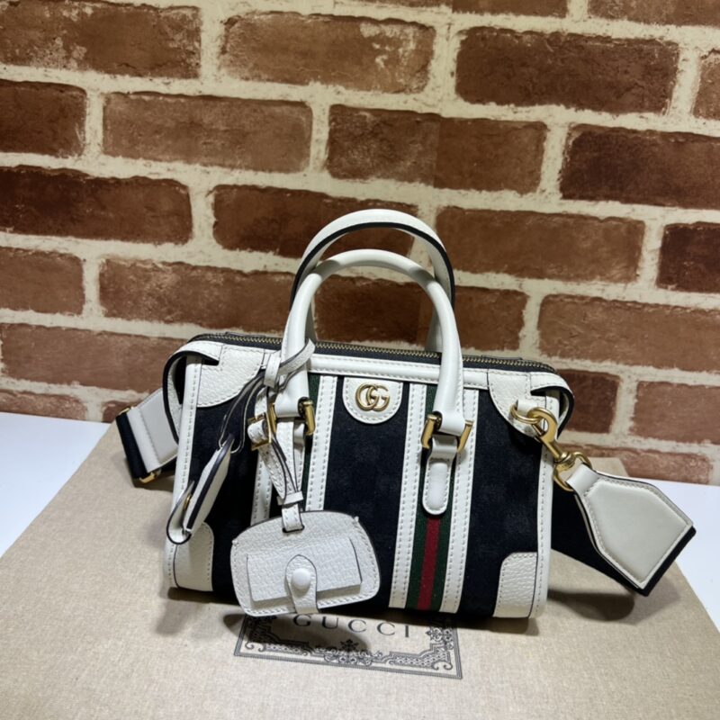 Replica Gucci Gucci Bauletto Top Handle White Black 2 Replica Gucci Gucci Bauletto Top Handle White Black - top-rated replica designer bag