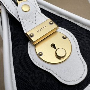 Replica Gucci Gucci Bauletto Top Handle White Black 5 Replica Gucci Gucci Bauletto Top Handle White Black - top-rated replica designer bag